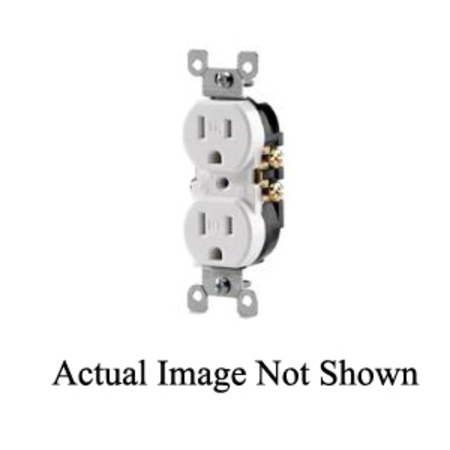 LEVITON Wall Fixture 5-15R Recep Tr Self-Grounding Ivory T5320-SI